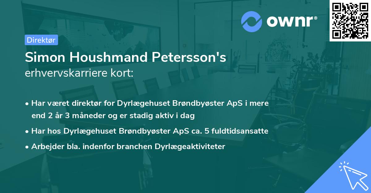Simon Houshmand Petersson's erhvervskarriere kort