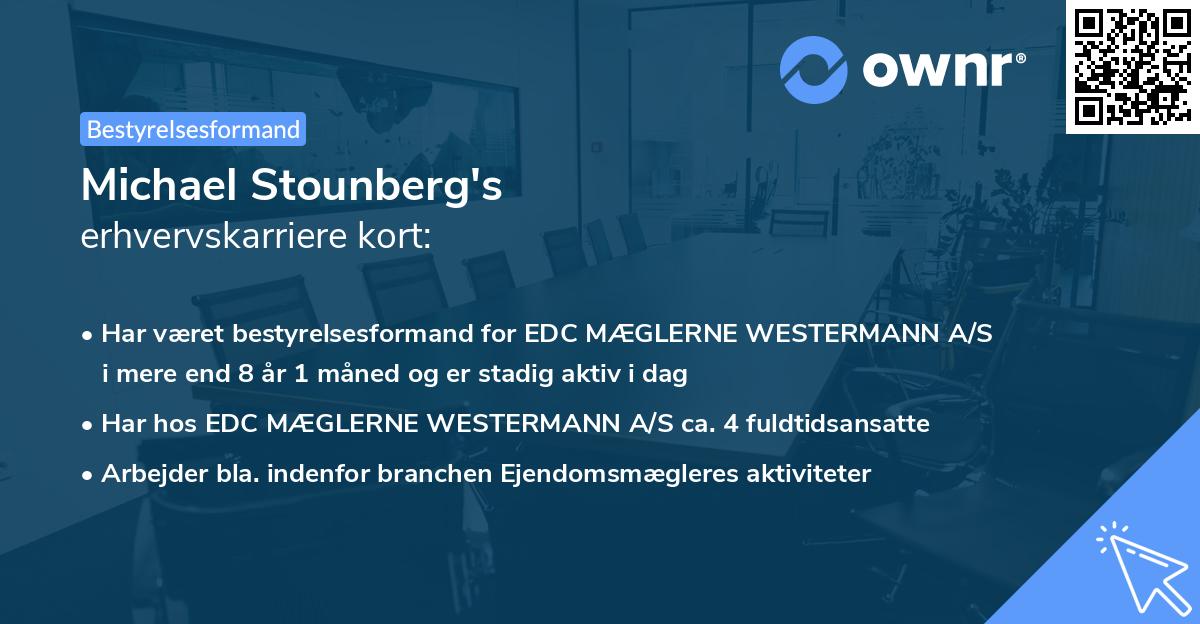 Michael Stounberg's erhvervskarriere kort