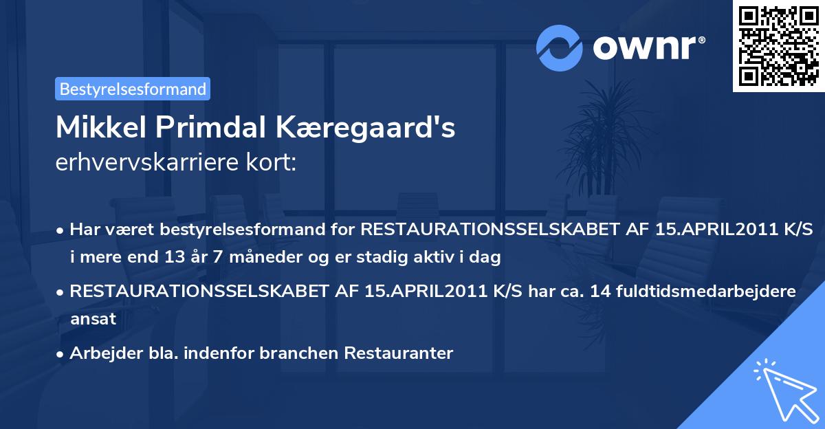 Mikkel Primdal Kæregaard's erhvervskarriere kort