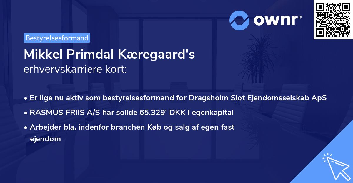 Mikkel Primdal Kæregaard's erhvervskarriere kort
