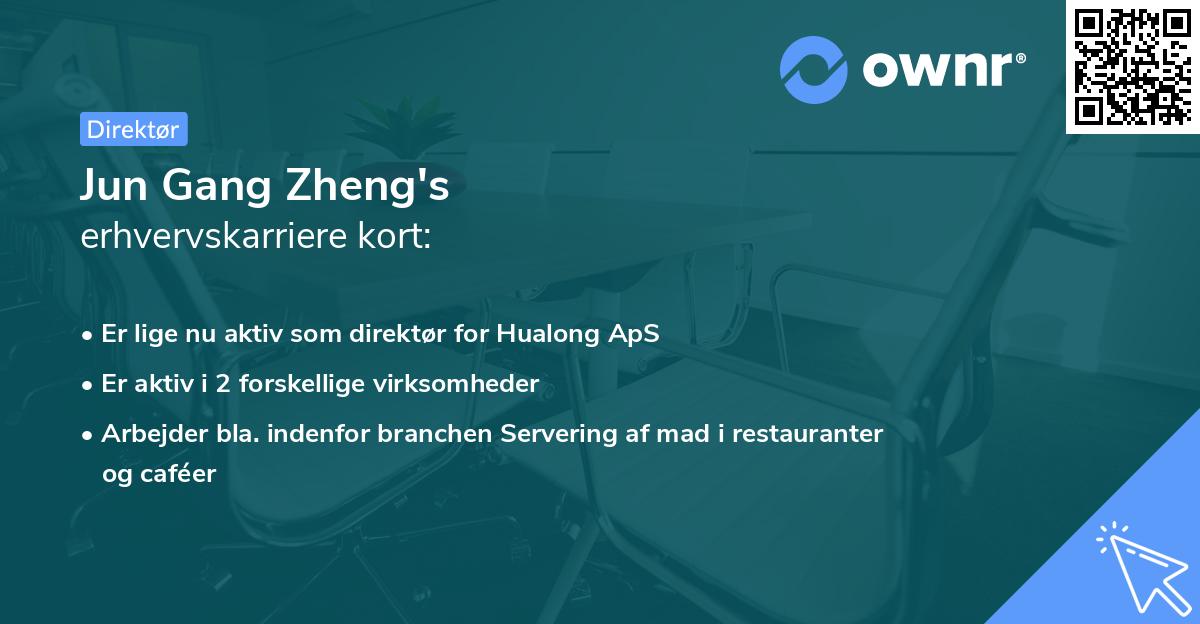 Jun Gang Zheng's erhvervskarriere kort