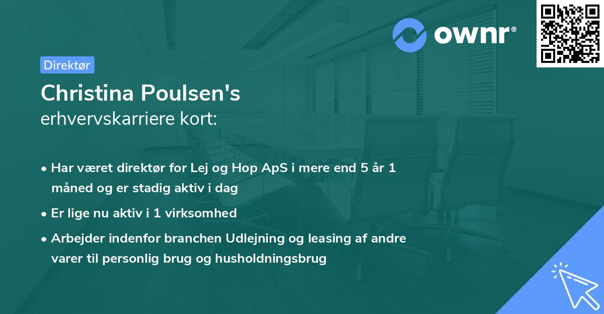 Christina Poulsen's erhvervskarriere kort