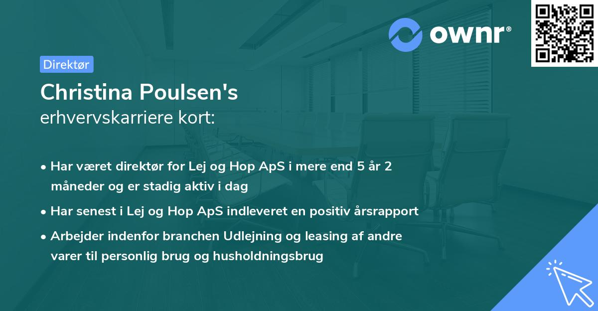 Christina Poulsen's erhvervskarriere kort