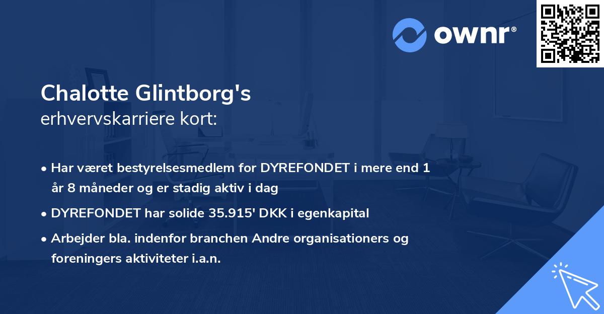 Chalotte Glintborg's erhvervskarriere kort