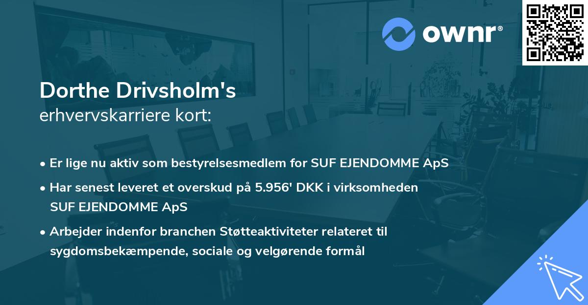 Dorthe Drivsholm's erhvervskarriere kort
