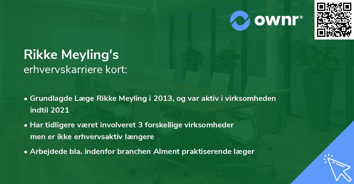 Rikke Meyling's erhvervskarriere kort