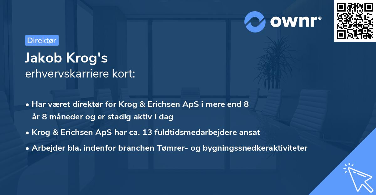 Jakob Krog's erhvervskarriere kort
