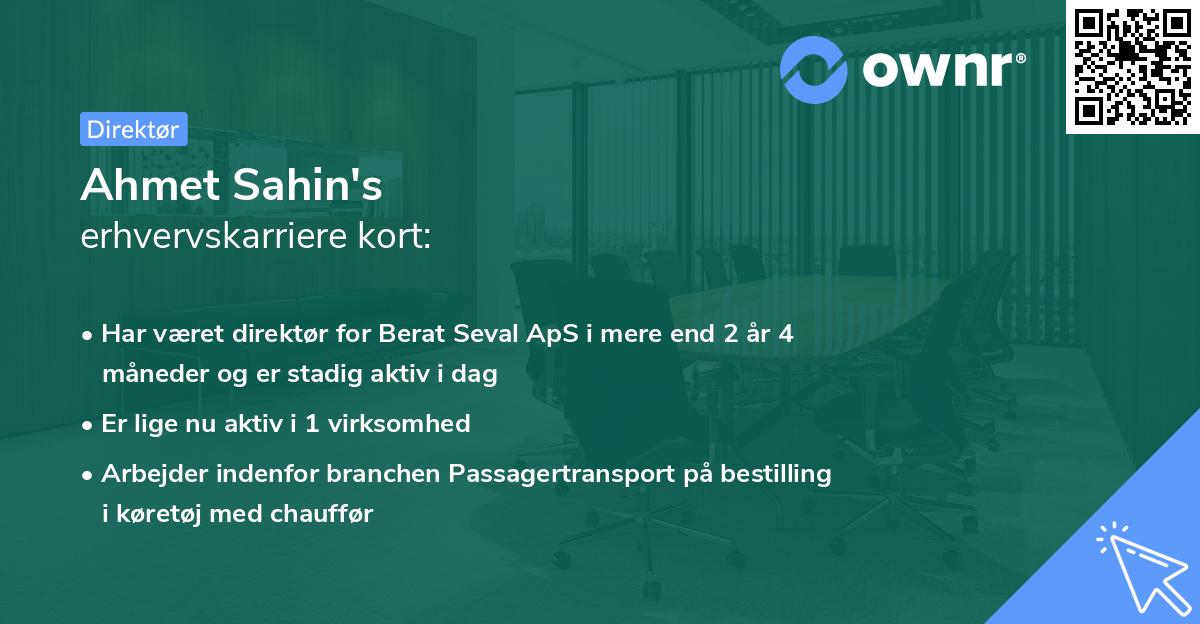 Ahmet Sahin's erhvervskarriere kort