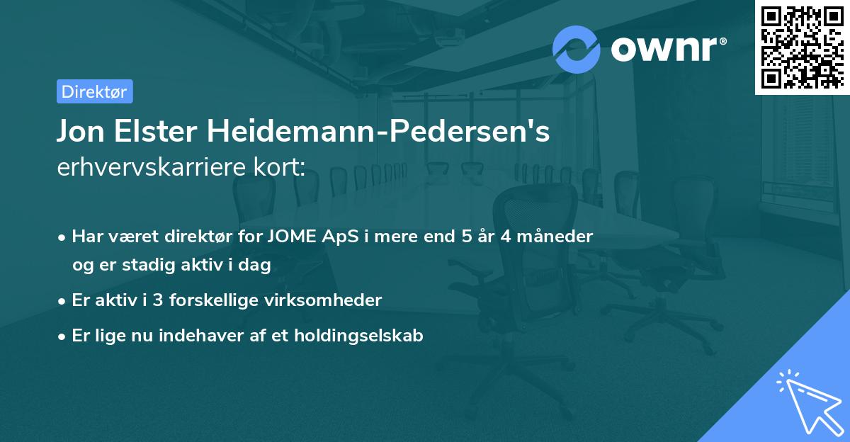 Jon Elster Heidemann-Pedersen's erhvervskarriere kort