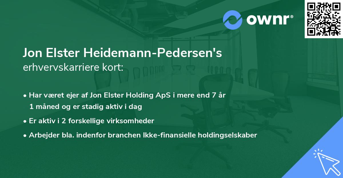 Jon Elster Heidemann-Pedersen's erhvervskarriere kort