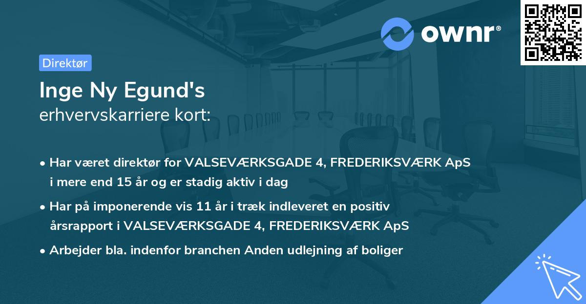 Inge Ny Egund's erhvervskarriere kort