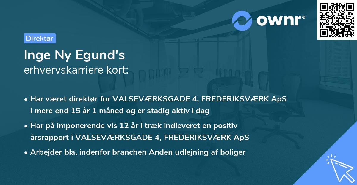 Inge Ny Egund's erhvervskarriere kort