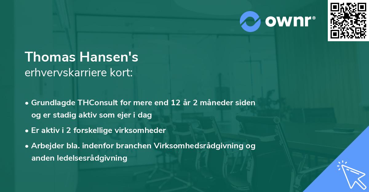 Thomas Hansen's erhvervskarriere kort
