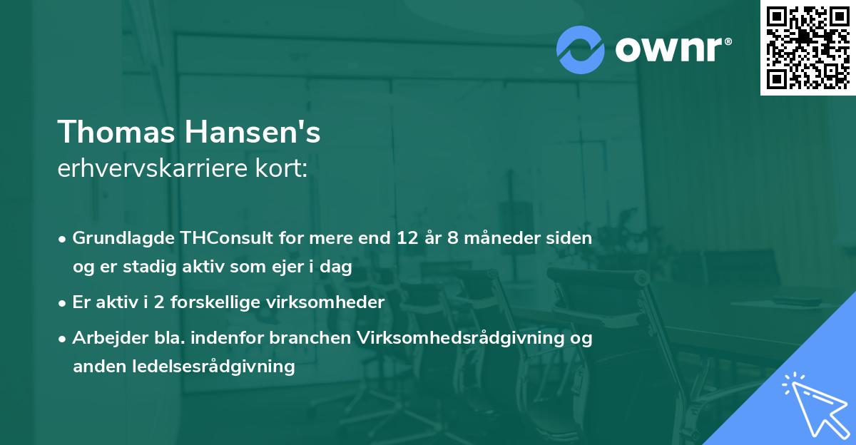 Thomas Hansen's erhvervskarriere kort