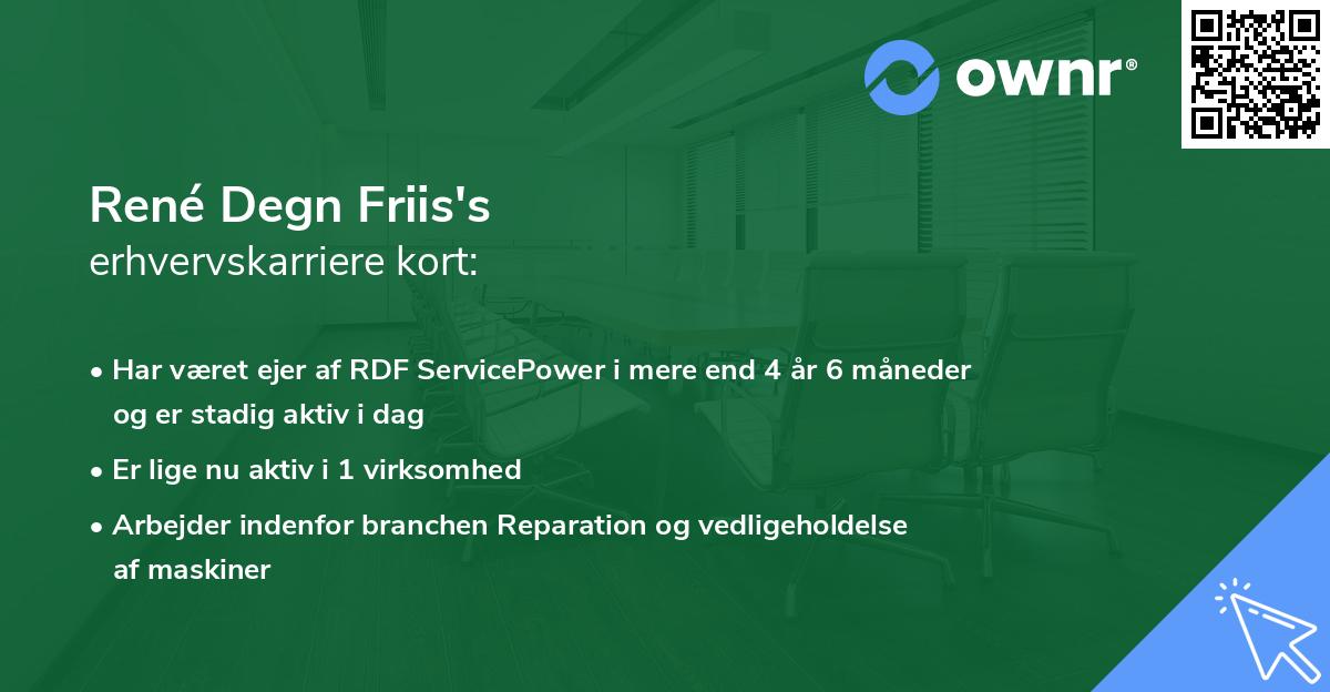 René Degn Friis's erhvervskarriere kort