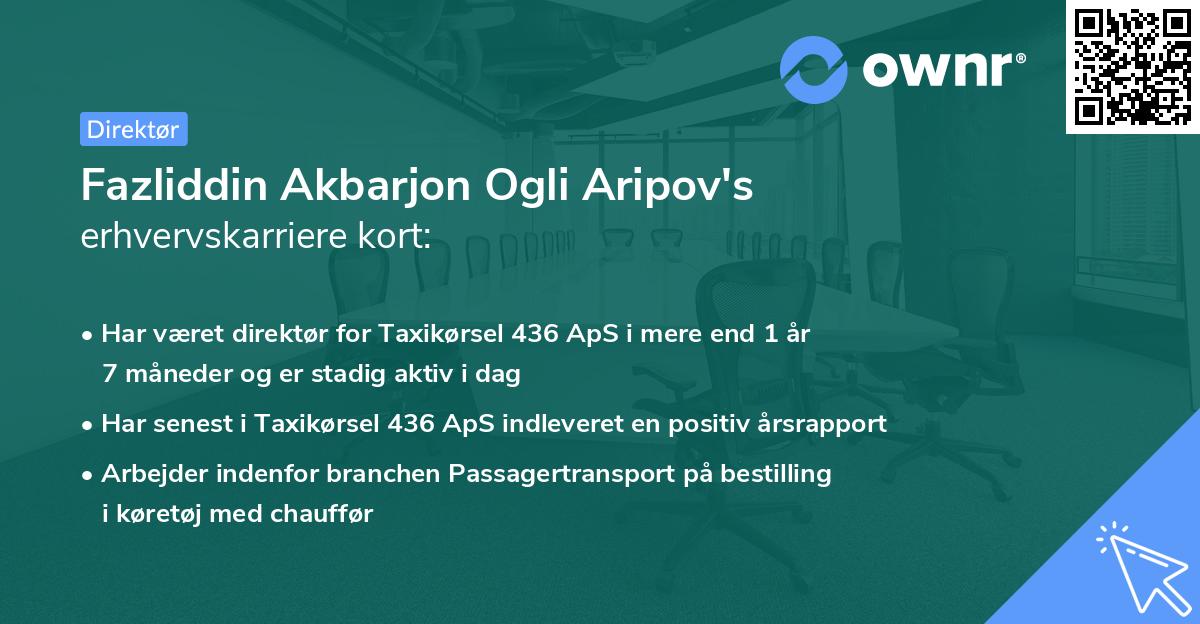 Fazliddin Akbarjon Ogli Aripov's erhvervskarriere kort