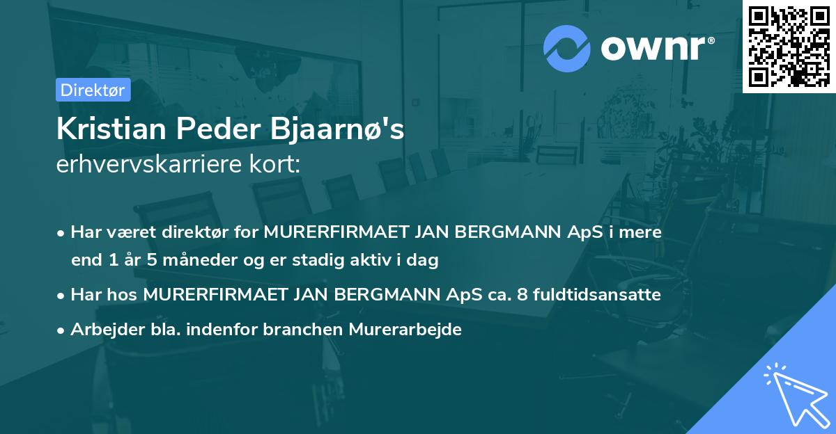 Kristian Peder Bjaarnø's erhvervskarriere kort