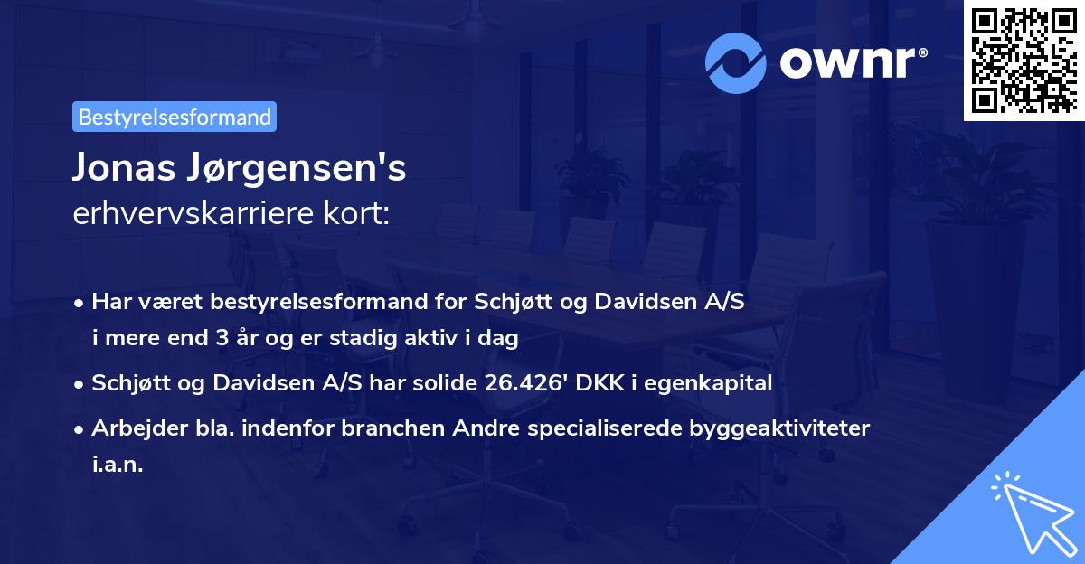 Jonas Jørgensen's erhvervskarriere kort