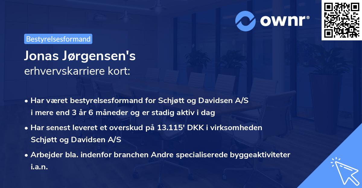 Jonas Jørgensen's erhvervskarriere kort