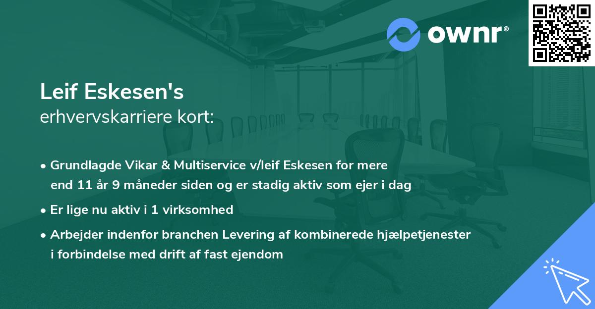 Leif Eskesen's erhvervskarriere kort