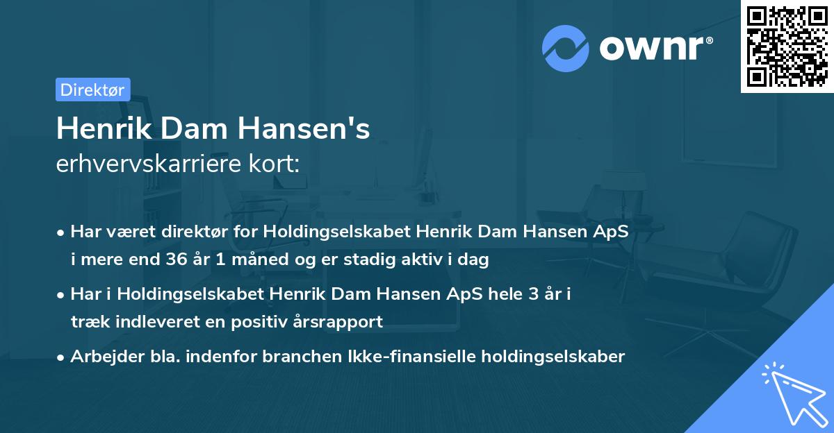 Henrik Dam Hansen's erhvervskarriere kort