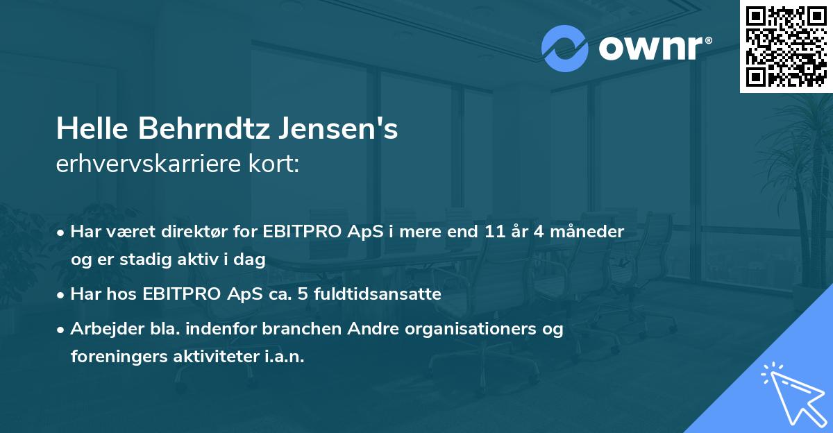 Helle Behrndtz Jensen's erhvervskarriere kort
