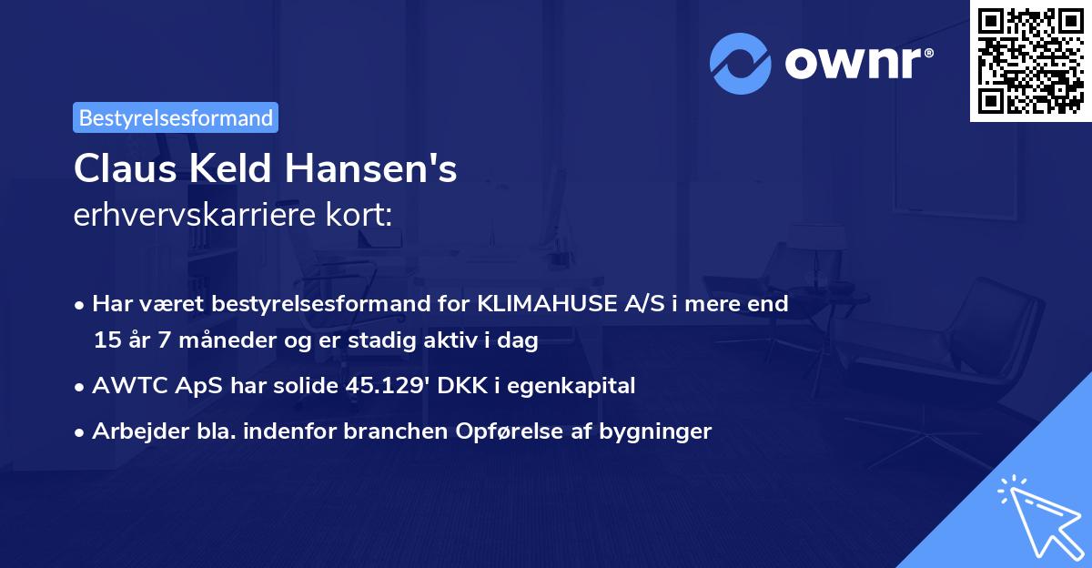 Claus Keld Hansen's erhvervskarriere kort