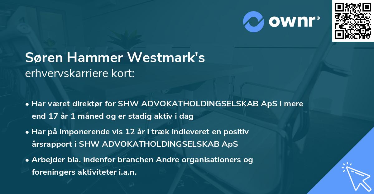 Søren Hammer Westmark's erhvervskarriere kort