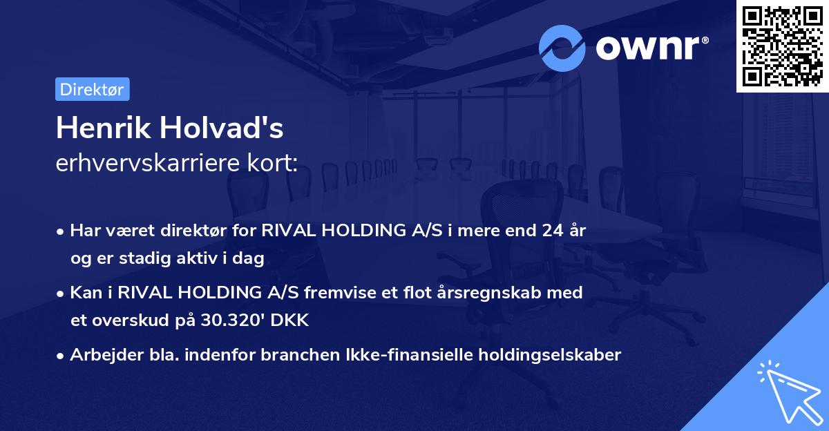 Henrik Holvad's erhvervskarriere kort