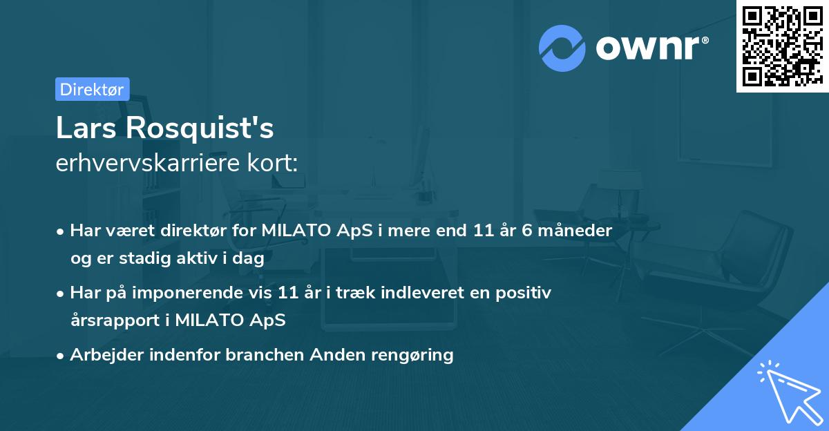 Lars Rosquist's erhvervskarriere kort