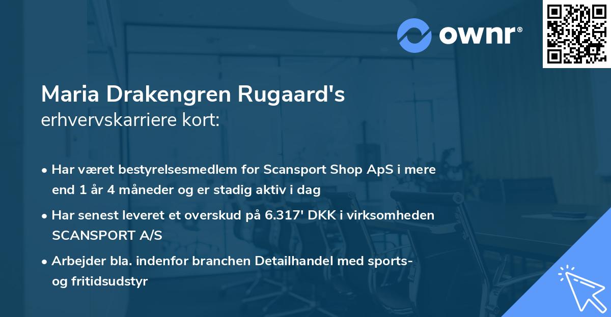 Maria Drakengren Rugaard's erhvervskarriere kort