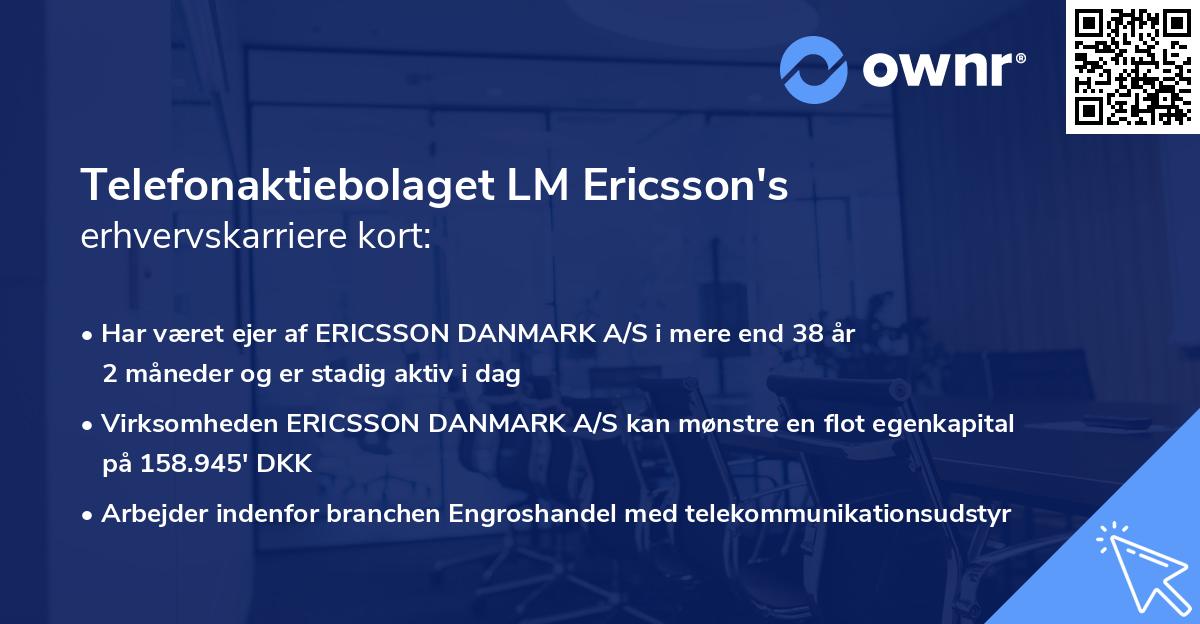 Telefonaktiebolaget LM Ericsson's erhvervskarriere kort