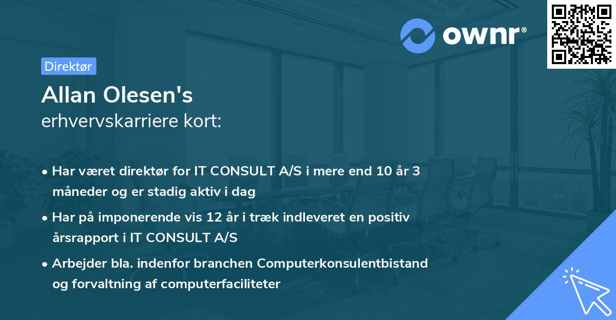 Allan Olesen's erhvervskarriere kort