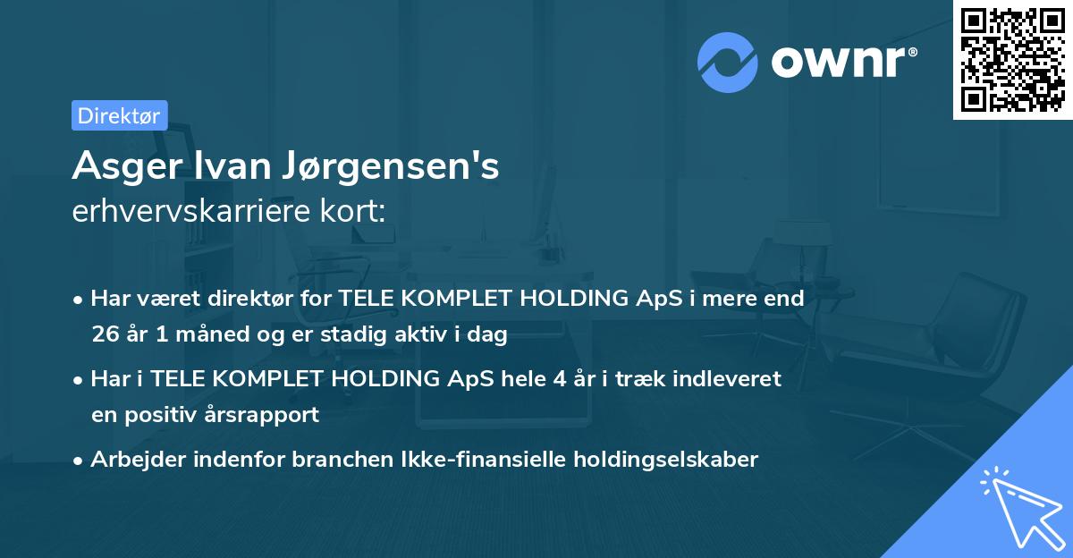 Asger Ivan Jørgensen's erhvervskarriere kort