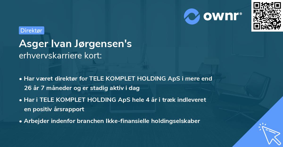 Asger Ivan Jørgensen's erhvervskarriere kort