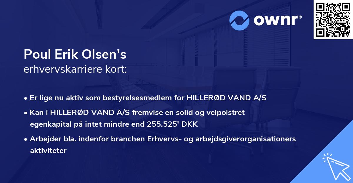 Poul Erik Olsen's erhvervskarriere kort