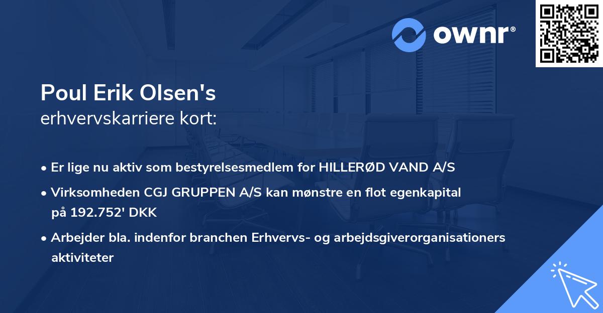 Poul Erik Olsen's erhvervskarriere kort