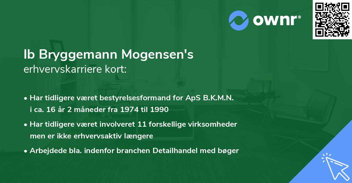 Ib Bryggemann Mogensen's erhvervskarriere kort