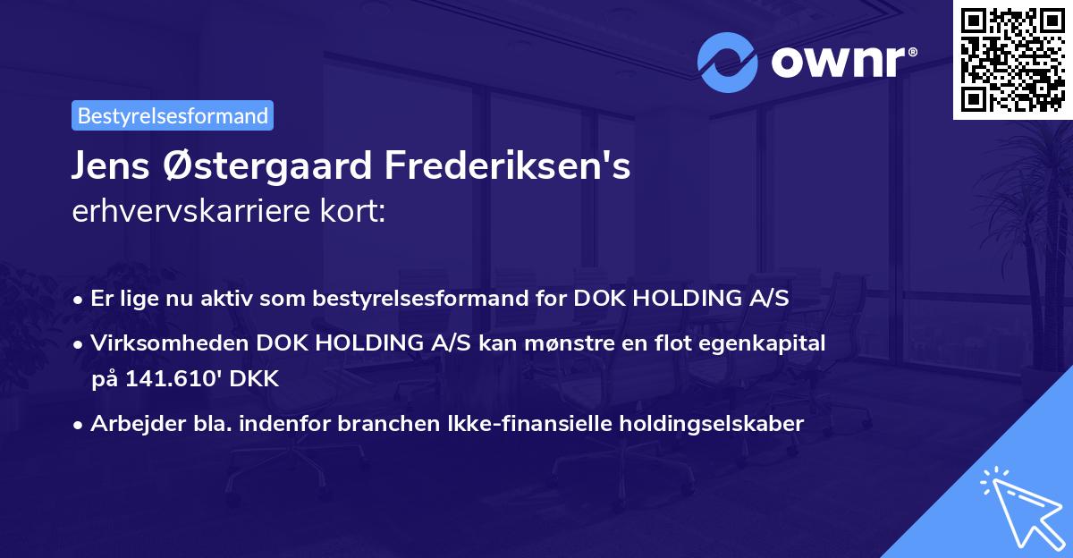 Jens Østergaard Frederiksen's erhvervskarriere kort