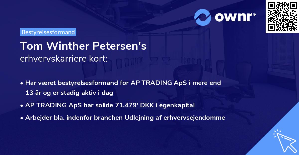 Tom Winther Petersen's erhvervskarriere kort