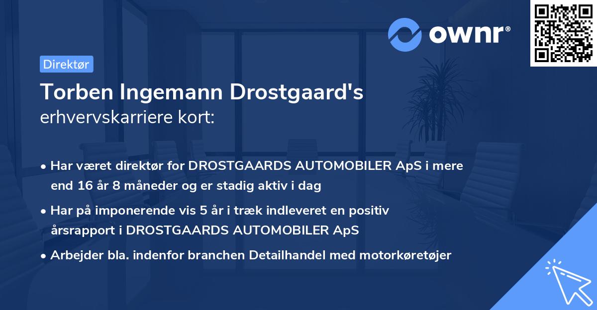 Torben Ingemann Drostgaard's erhvervskarriere kort