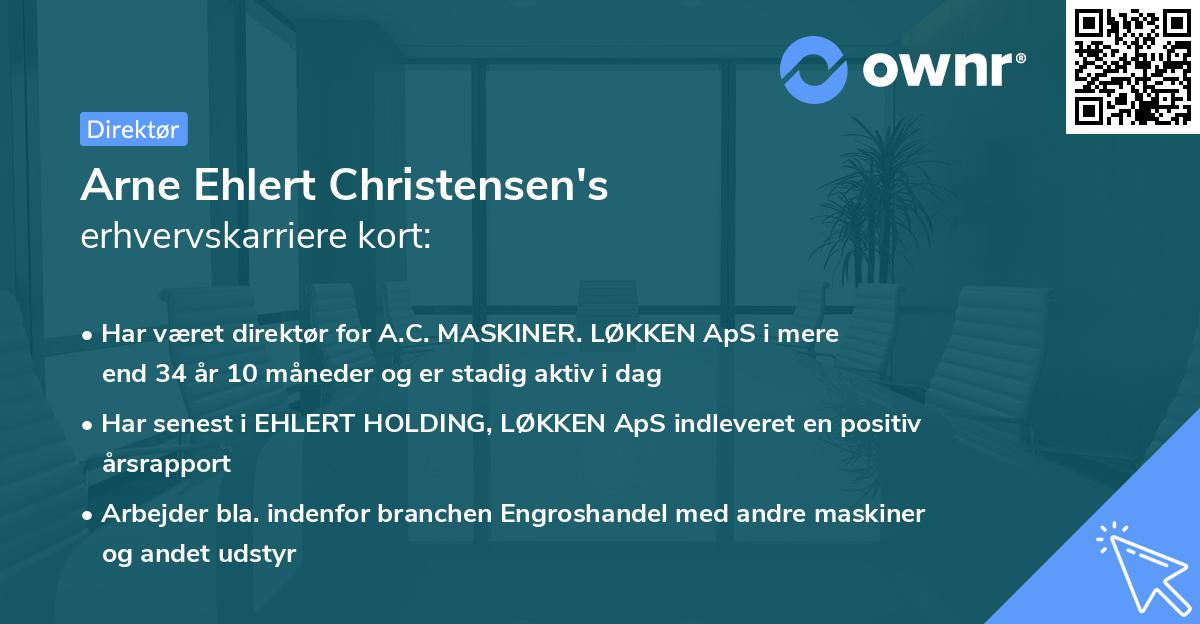 Arne Ehlert Christensen's erhvervskarriere kort
