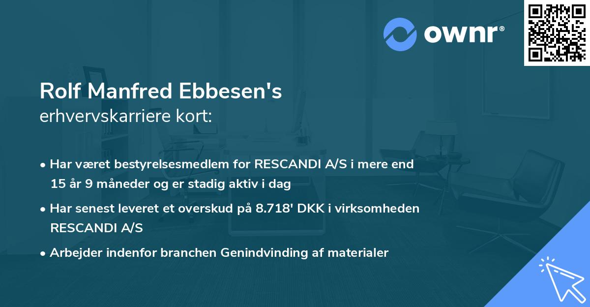 Rolf Manfred Ebbesen's erhvervskarriere kort