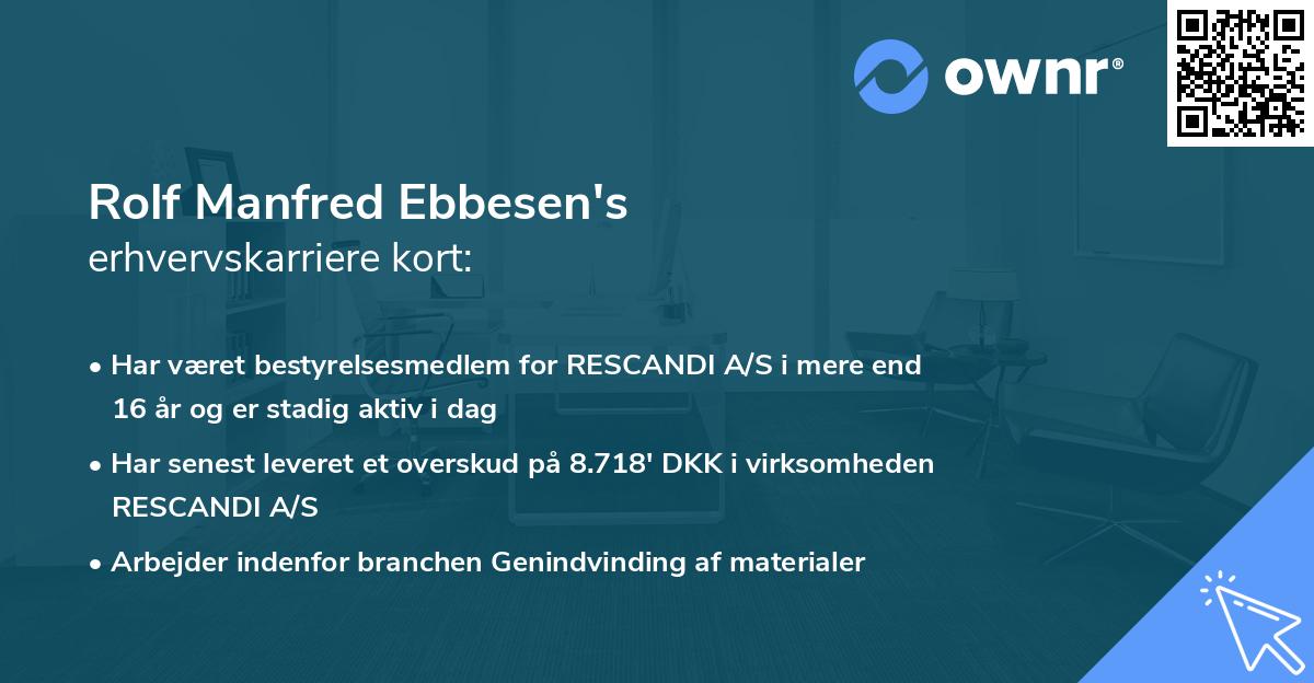 Rolf Manfred Ebbesen's erhvervskarriere kort