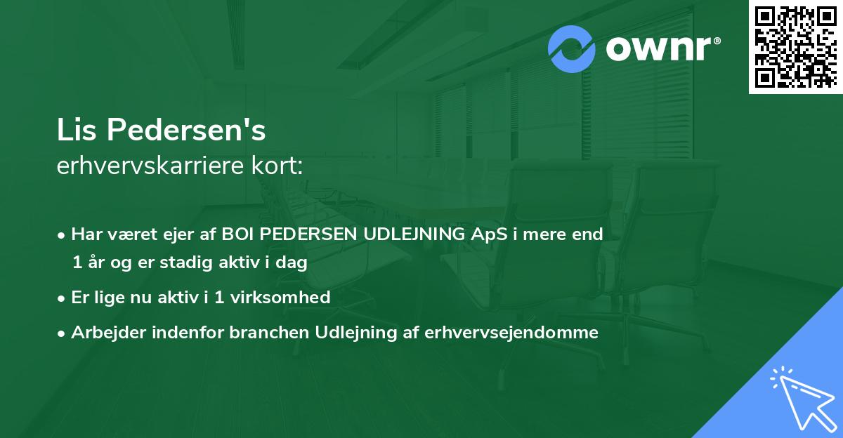 Lis Pedersen's erhvervskarriere kort