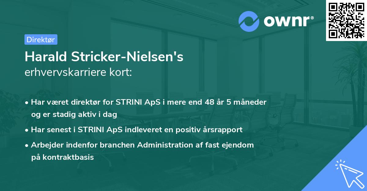 Harald Stricker-Nielsen's erhvervskarriere kort