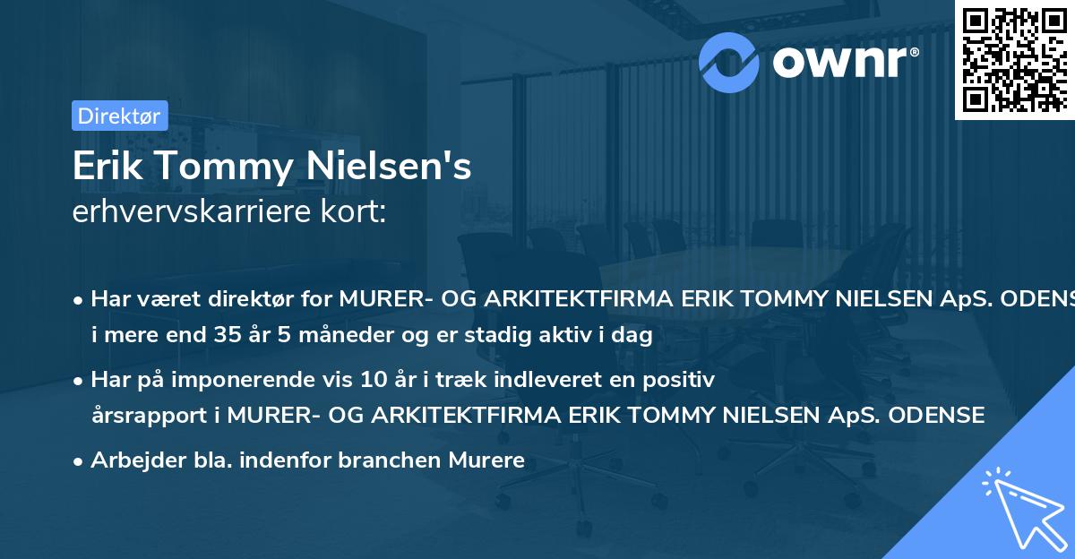 Erik Tommy Nielsen's erhvervskarriere kort