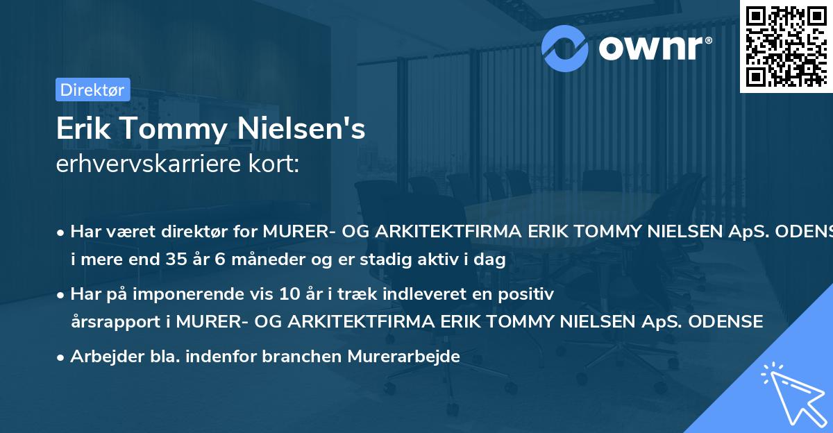 Erik Tommy Nielsen's erhvervskarriere kort