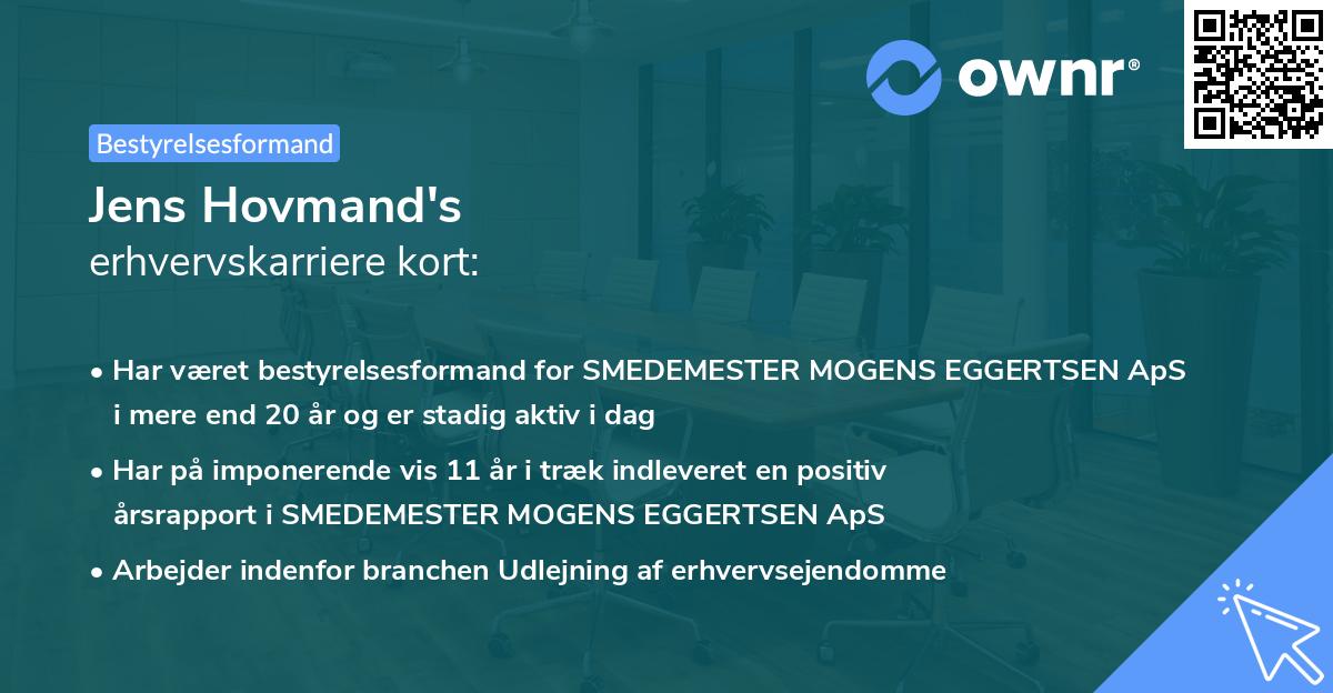 Jens Hovmand's erhvervskarriere kort