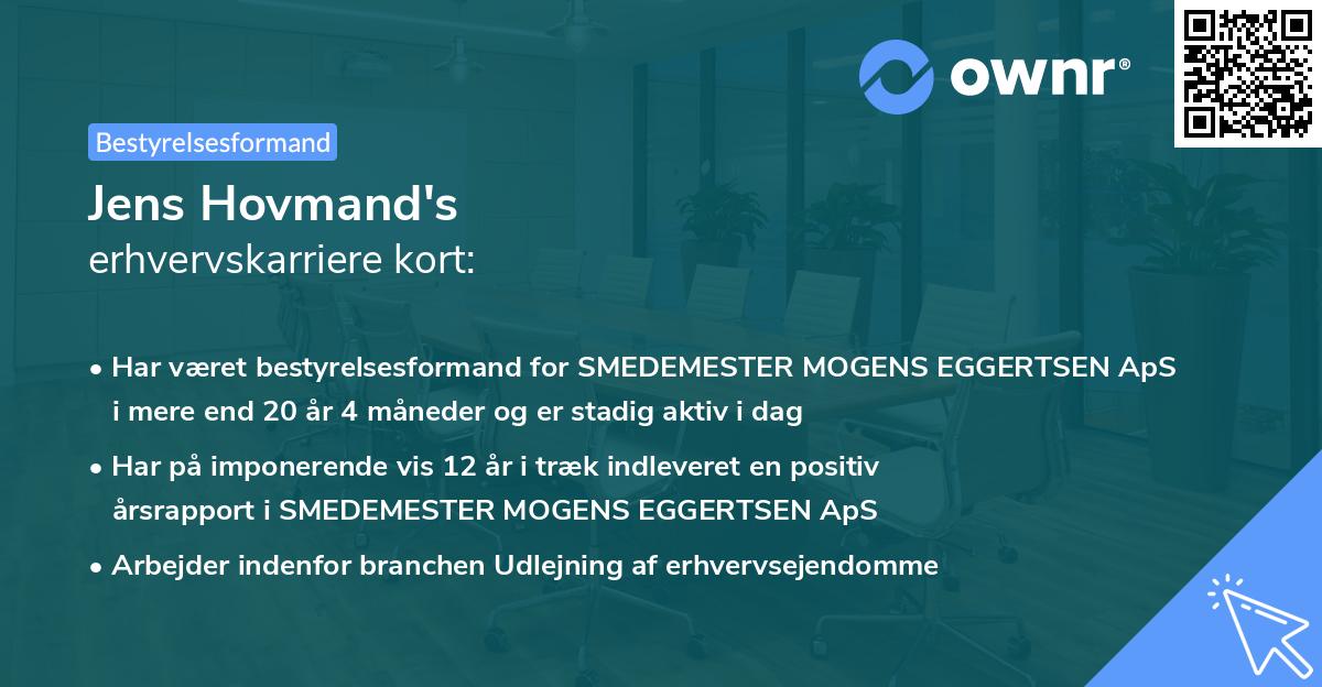 Jens Hovmand's erhvervskarriere kort